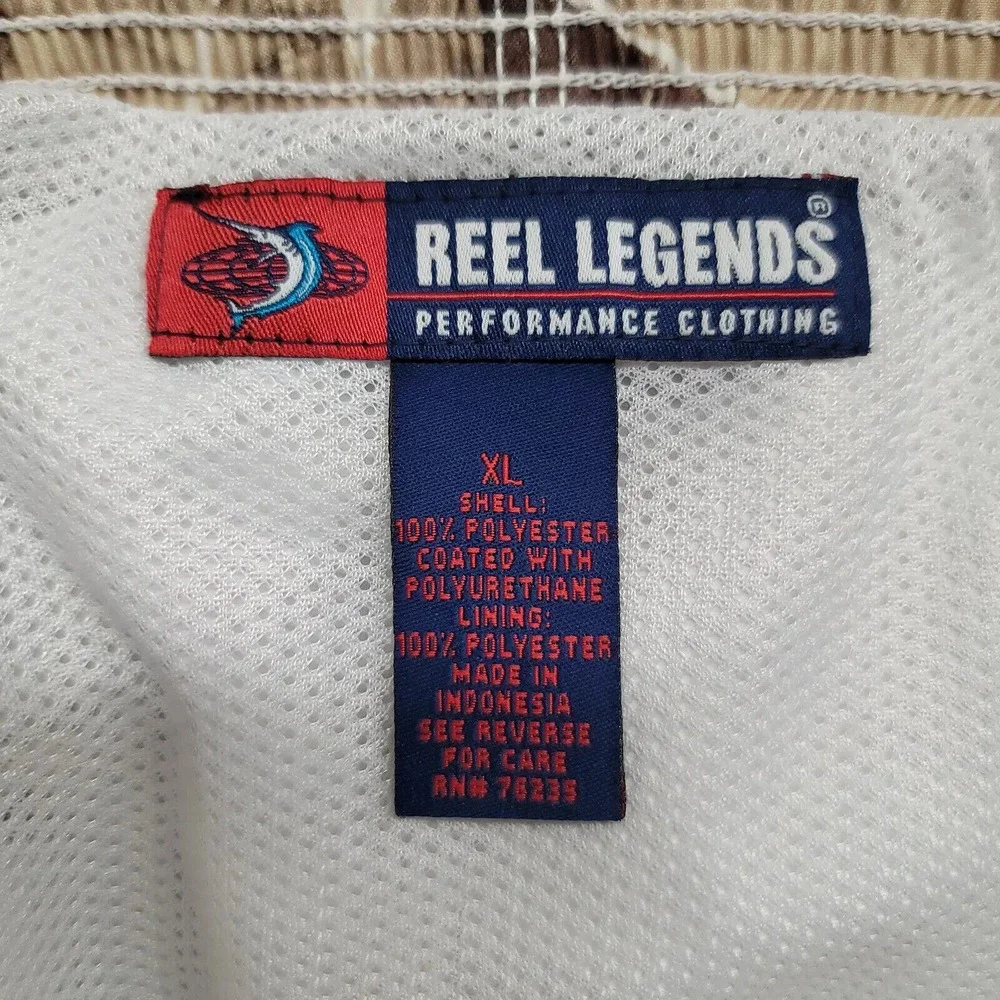 Reel Legends Shorts Mens XL Yellow Brown Swim Trunks Palm Fishing Outdoor Casual